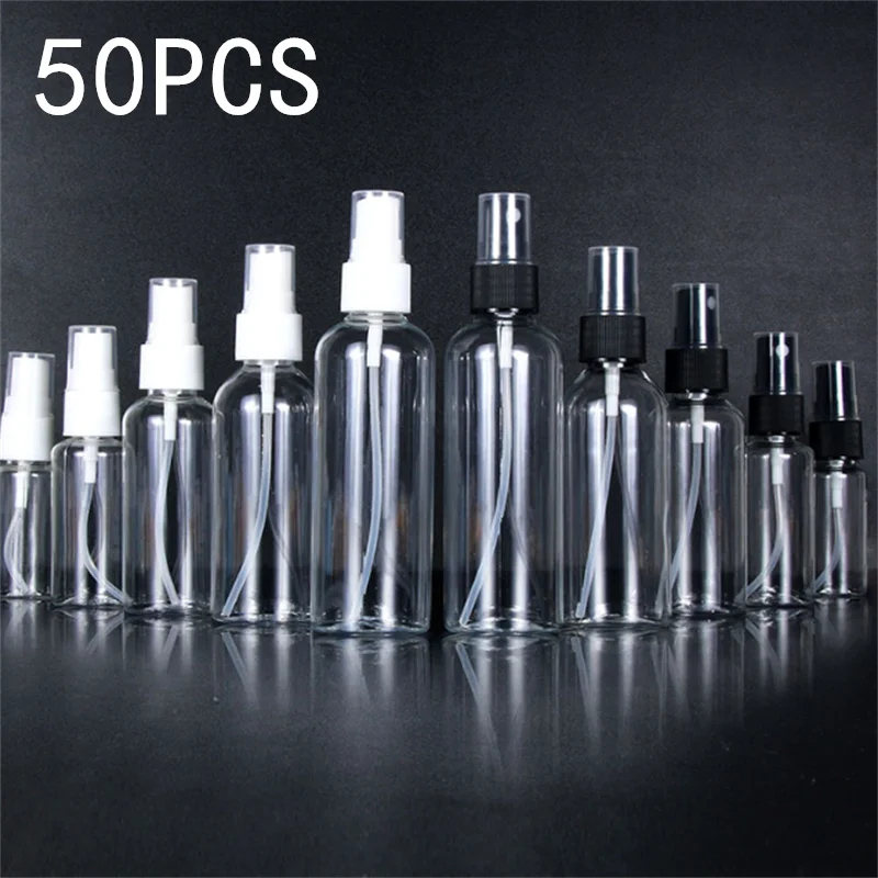 

50PCS Clear Empty Spray Bottles Set - 10ml 30ml 50ml 100ml Refillable Containers Cosmetic Containers for DIY Beauty Products