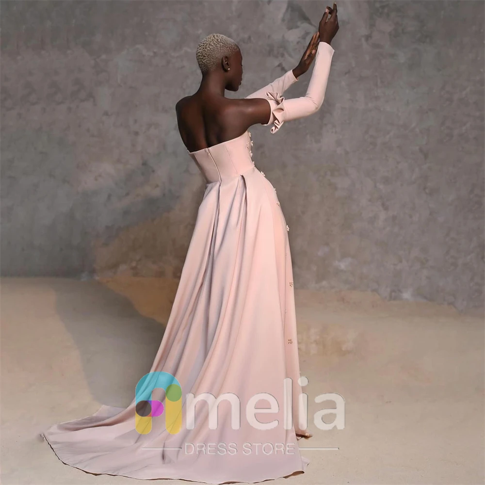 Amelia Dubai Prom Dress Long Sleeves With Floor Length Evening Elegant Party Dress For Women2024