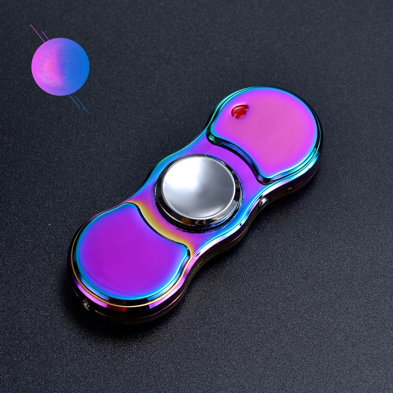 EDC Toys Fidget Spinner Charging Creative Induction Colorful Pattern Light Light Stress Relief Fingertip Gyroscope for Adults