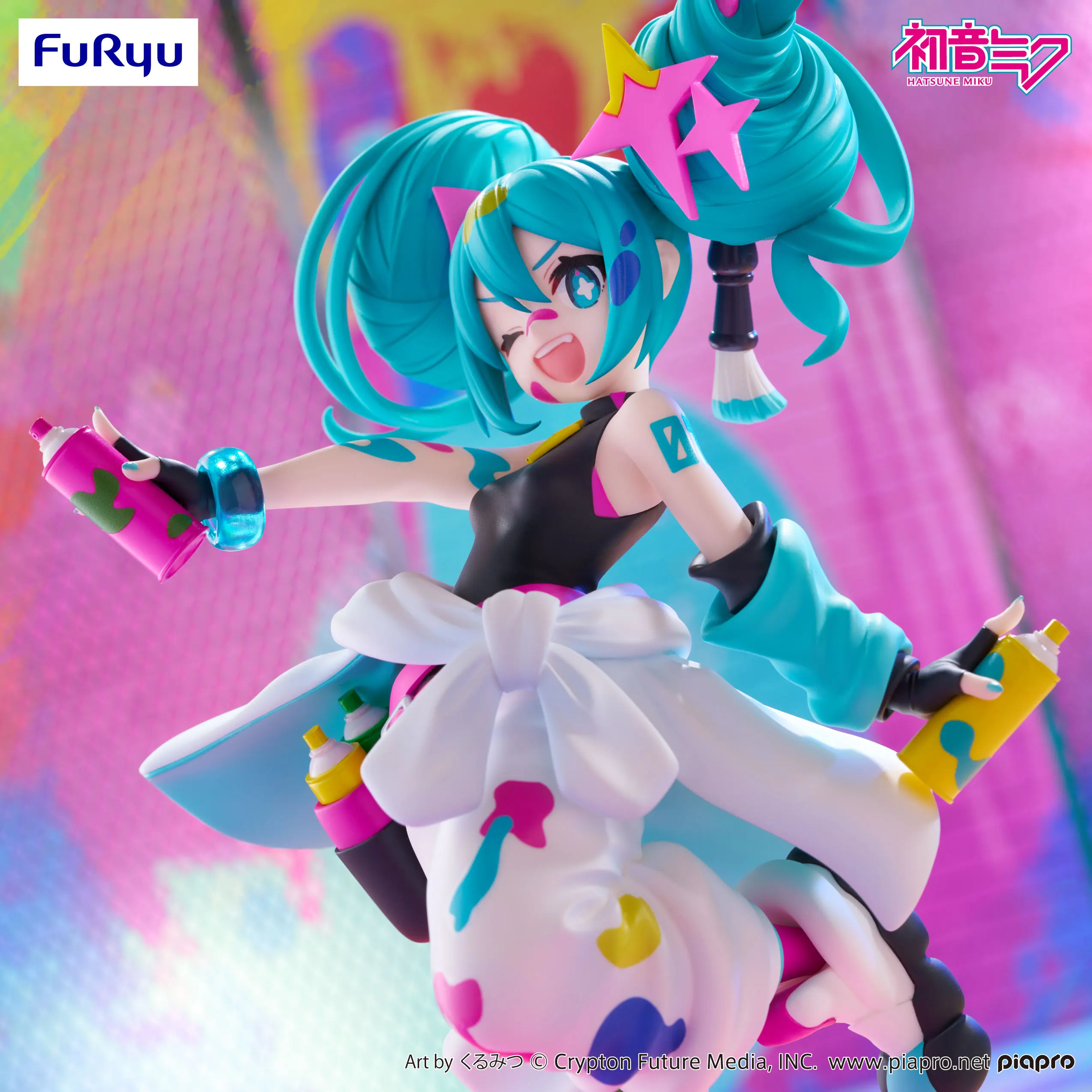 Original FuRyu Trio-Try-iT Hatsune Miku Painting Girl Anime Figure Toys PVC Model Collection Action Figurine Doll Gift