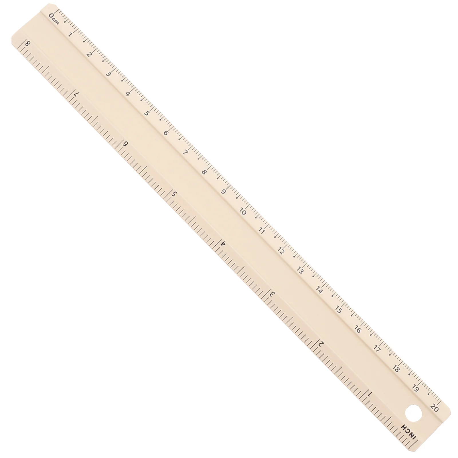 20Cm Aluminum Alloy Straight Ruler Sturdy Metal Measuring Tool For Students Drafting Precision Cm Feet Multi-Functional Office