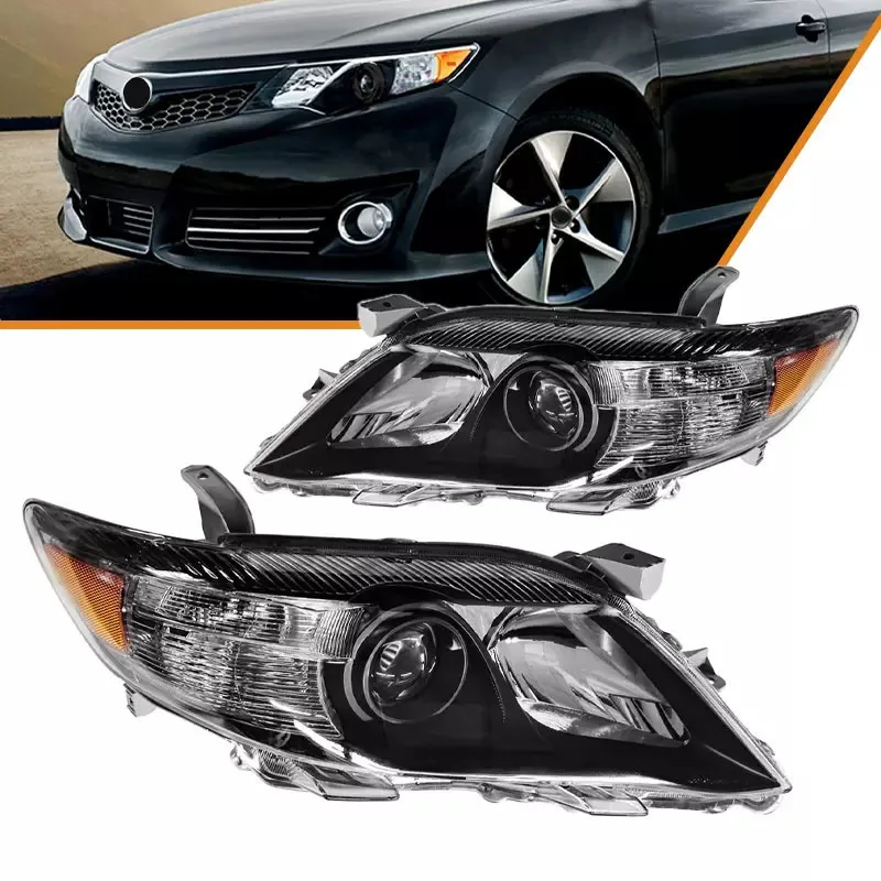 

Black Housing Headlights For 2010 2011 Toyota Camry Sedan 4-Door Left+Right