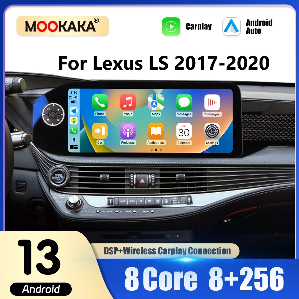 12.3Inch Android 13 Car Radio For Lexus LS 2017-2020 Multimedia Player GPS Navigation DSP Stereo Auto Wireless Carplay Head Unit