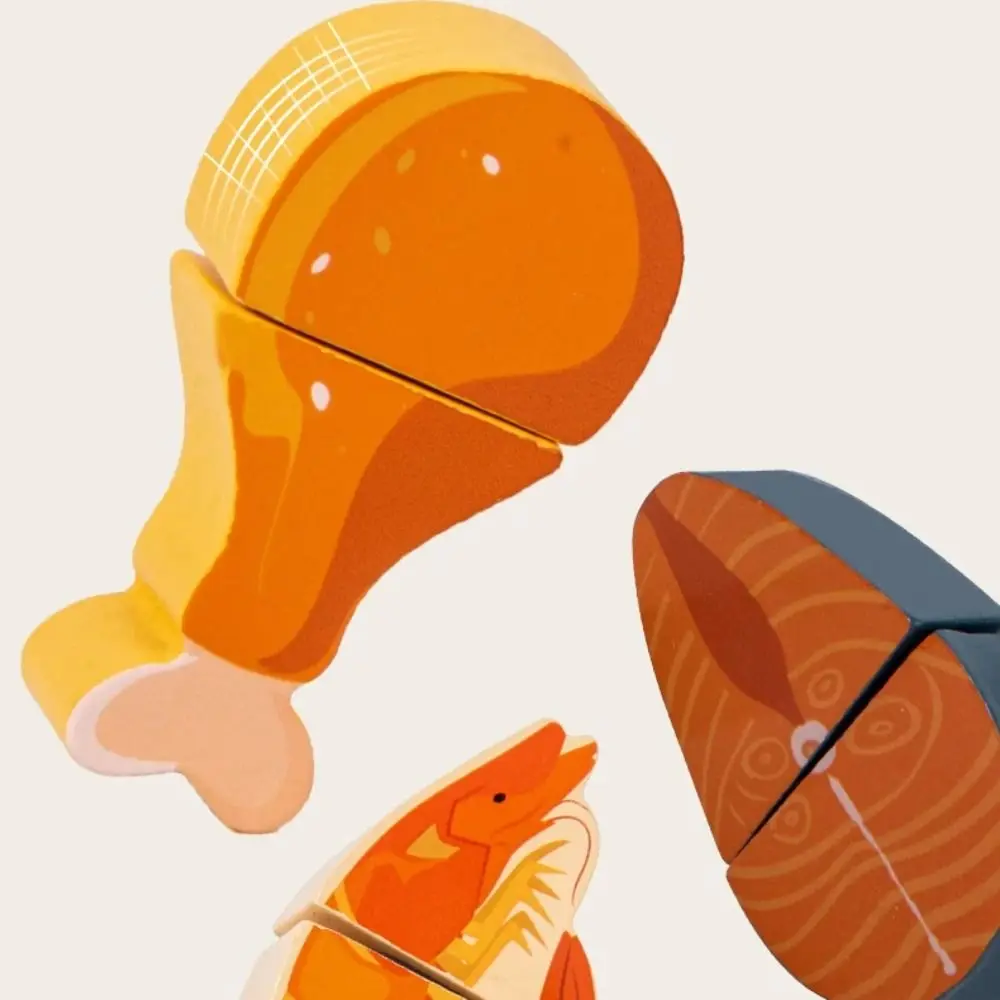 1 Juego de cocina de madera, juguetes para cortar frutas, juego de comida Montessori, simulación de cocina, juguete interactivo para simulación de verduras