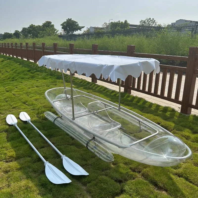 Crystal boat wedding shooting Internet celebrity glass boat water transparent scenic area rafting park play boat kayaking