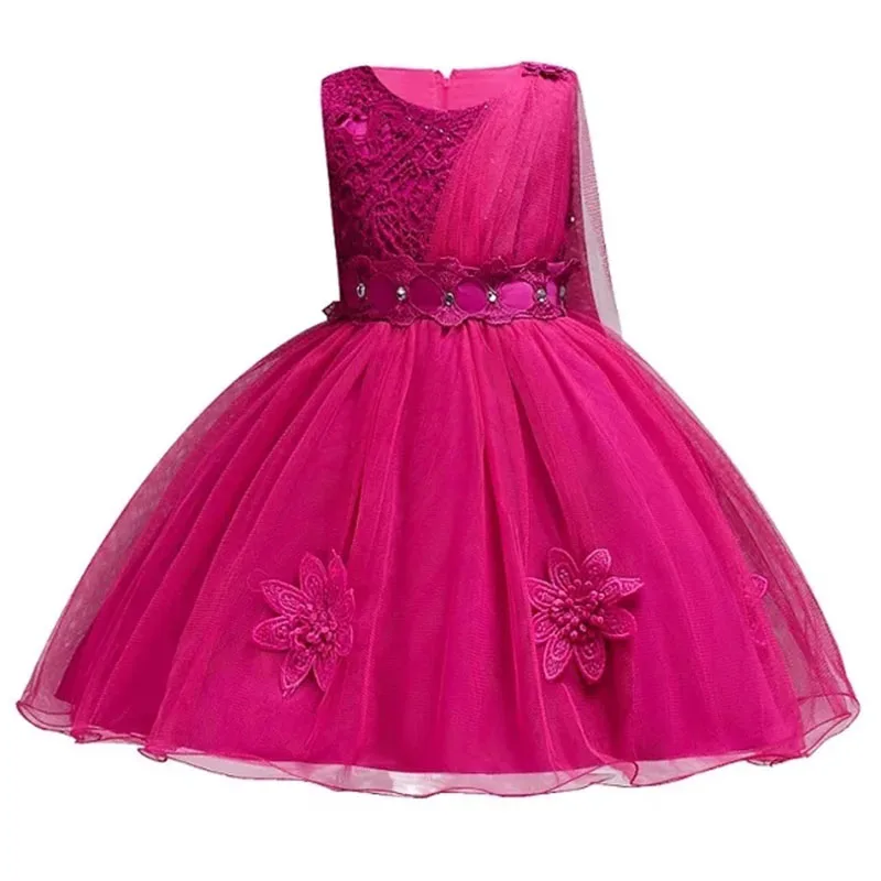 Kids Girls Evening Party Clothes Girls Flower Bridesmaid Dress Elegant Wedding Formal Gown Girls 3-12Yrs Prom Princess Dress