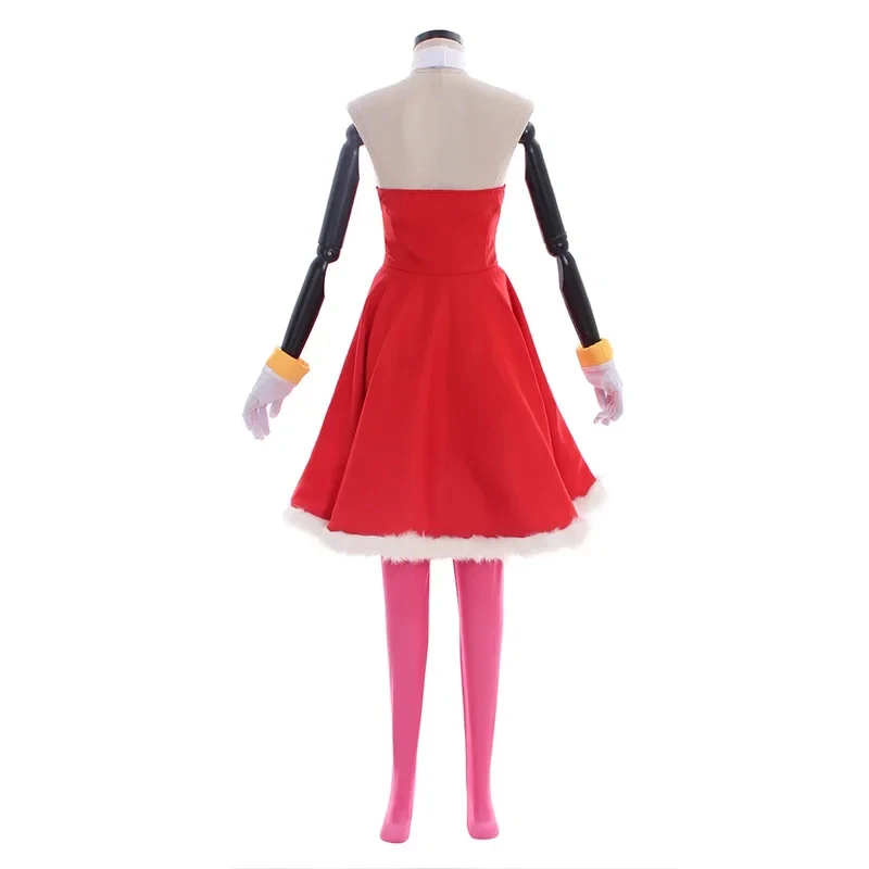 

A;3,c'CosplayAnime Amy Rose Cosplay Costume Game Sonic Red Dress Suit Women Outfits Halloween Party Carnival Comic Con3'd,5;h.9/