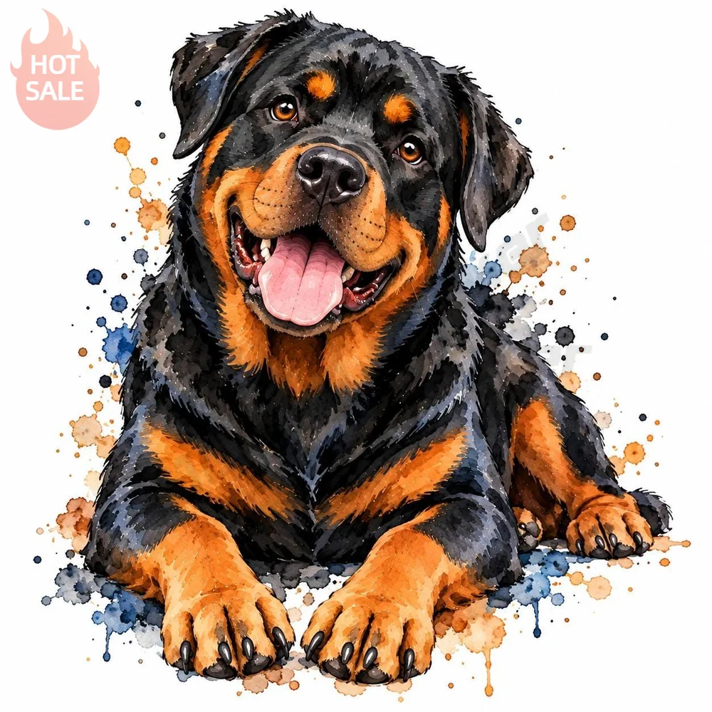 Rottweiler Dog Watercolor Cute Creative Sticker For Toolbox Sun Protection Covers Scratches Vinyl Decal Exterior Decoration