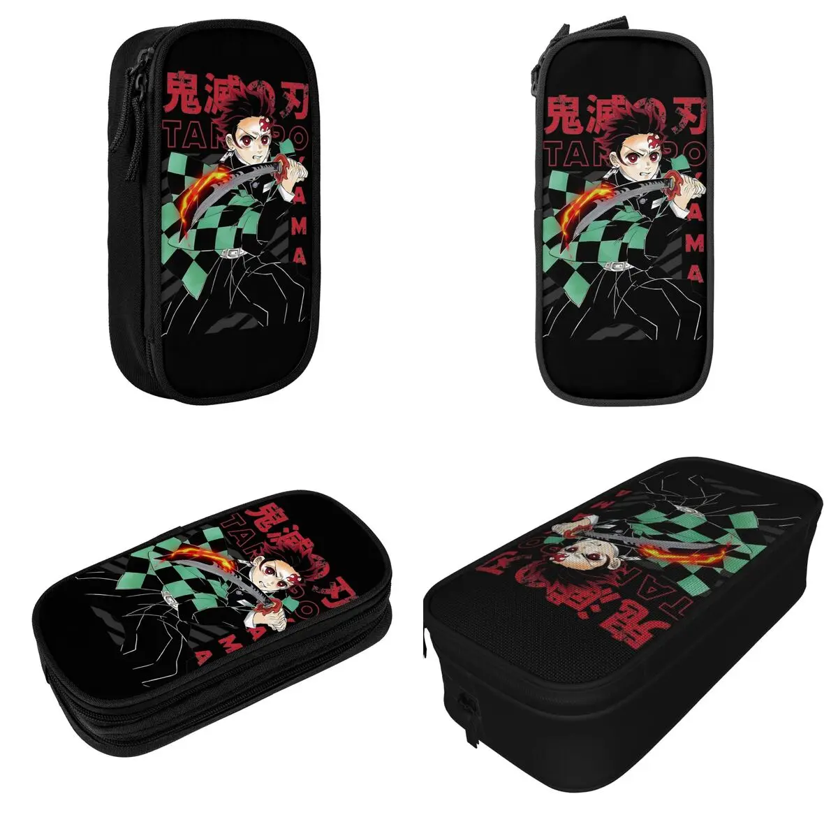 Kamado Tanjiro Demoned Slayered Pencil Case Pen Box Bag Girls Boys Big Capacity School Supplies Gift Pencilcases