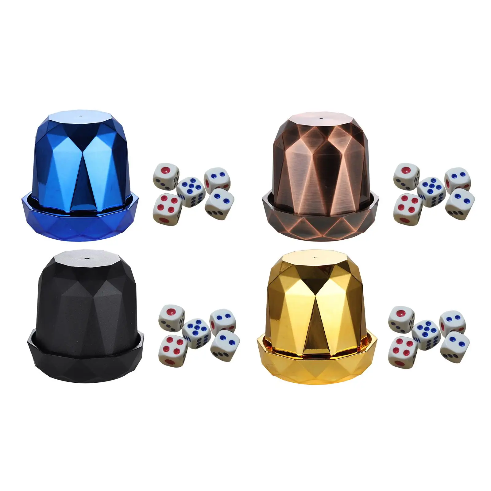 Dice Games Cup Dices Shaked Cup Comfortable Practical Family Dice Games with 5 Dices Hand Feeling Dice Cup Set for Home Bar