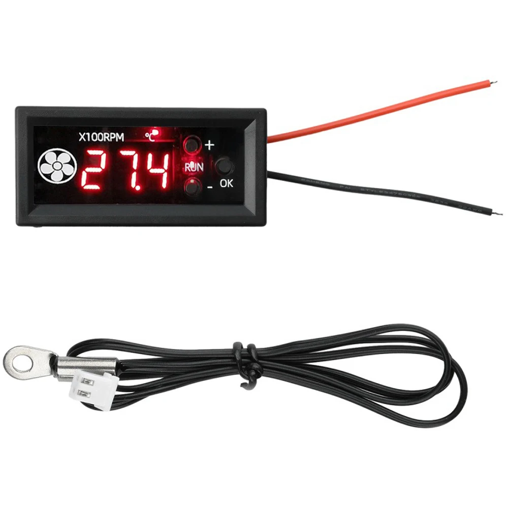 12V 3A 4-Wire PWM Fan Speed Controller with Digital Display Temperature Chassis Noise Reduction Low Control for Computer Parts