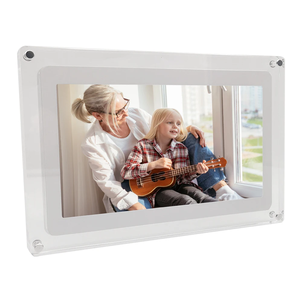 

OEM заводская поставка цифровой фотоальбом 10,1-дюймовый HD IPS дисплей внутренняя батарея акриловая цифровая фоторамка