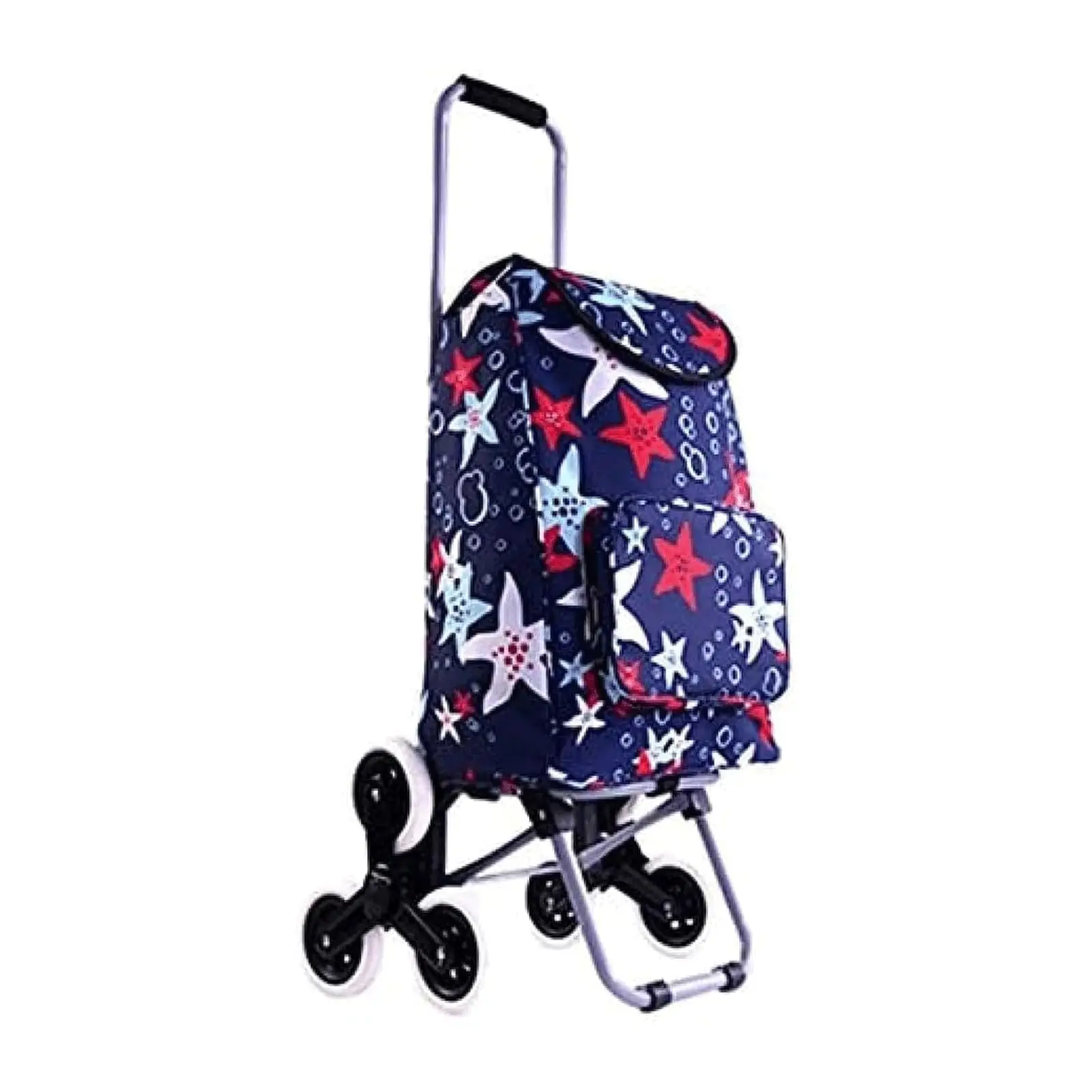 Shopping cart Home Shopping Trolley Folding Shopping Carts Ultra-Light Portable Grocery Cart with Rotating Wheels Stair