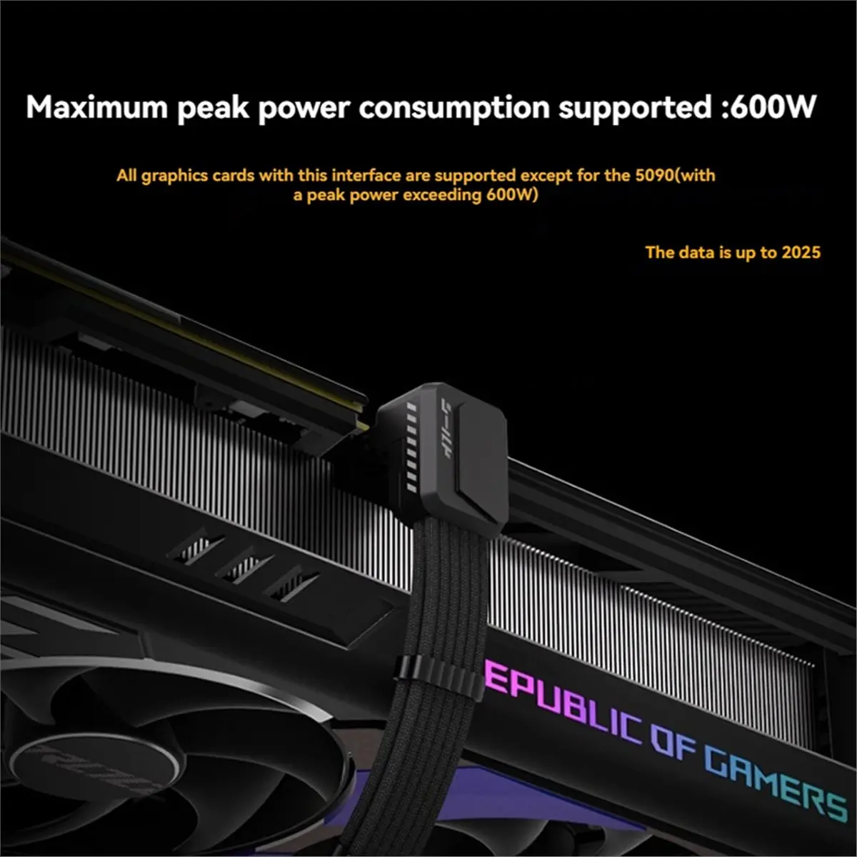 giftnew 600W 12+4pin GPU Power Extension Cable 16pin Graphics Card Adapter Cable 90-Degree for 40 50 Graphics Card, STD White