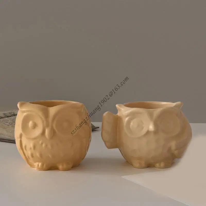 

Q6RB Artistic Silicone Owl Mold For Crafting Decorative Bowl Jewelry Storage Jar with Lid Mold Planter Mould