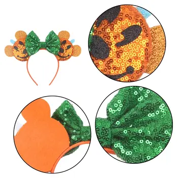 2025萬聖節髮飾 米奇耳朵髮箍 女孩節日亮片蝴蝶結 女士 女孩派對角色扮演髮帶 禮物 兒童 10 最佳銷售 萬聖節米奇 - №5