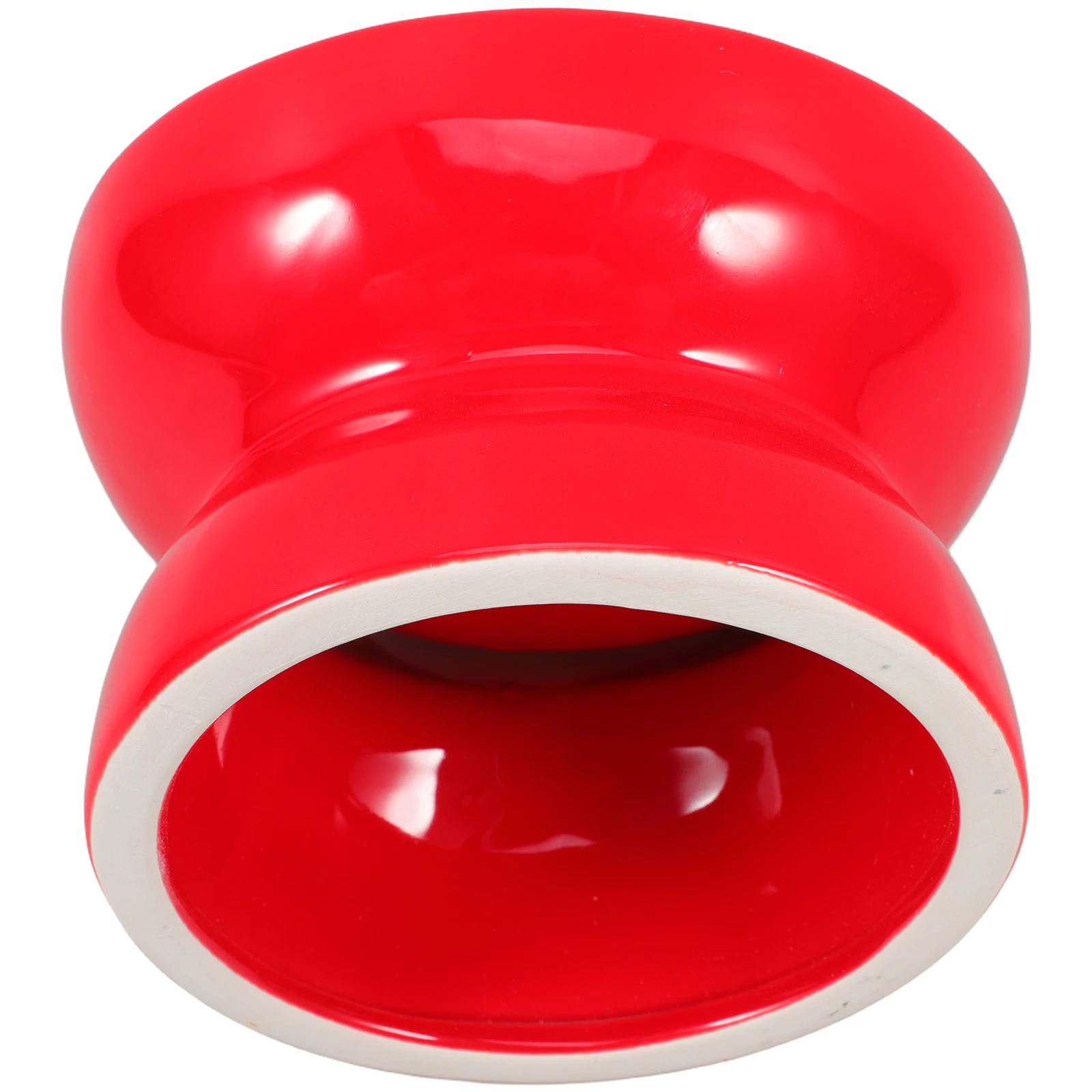 

Ceramic High Feet Pet Bowl Red Size S Slanted Mouth Dog Feeder Lightweight Feeder for Puppy Pet Ceramic Bowl