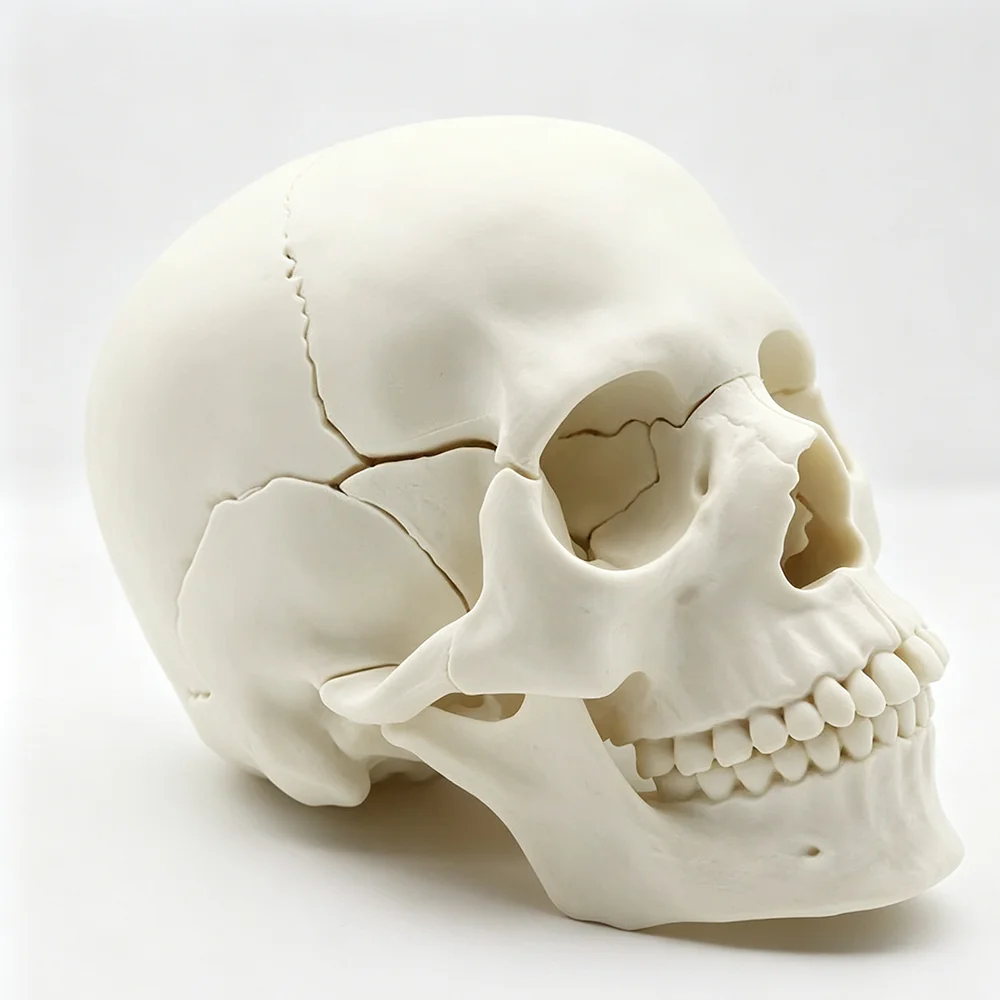 Small Detachable 15-Piece White Skull Model, Oral Teaching Demonstration Tool, Dental Dentist Model, Cranial Anatomy Model, Bone Teaching