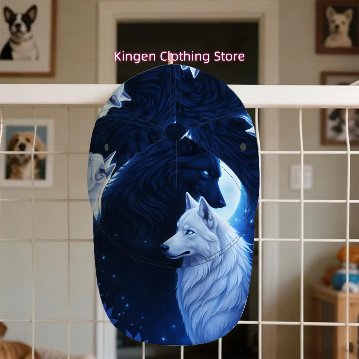 1pc Moonlight Spirit Wolves Baseball Cap Breathable And Lightweight Adjustable Sports Events Trucker Cap One Size Fits Most Dail