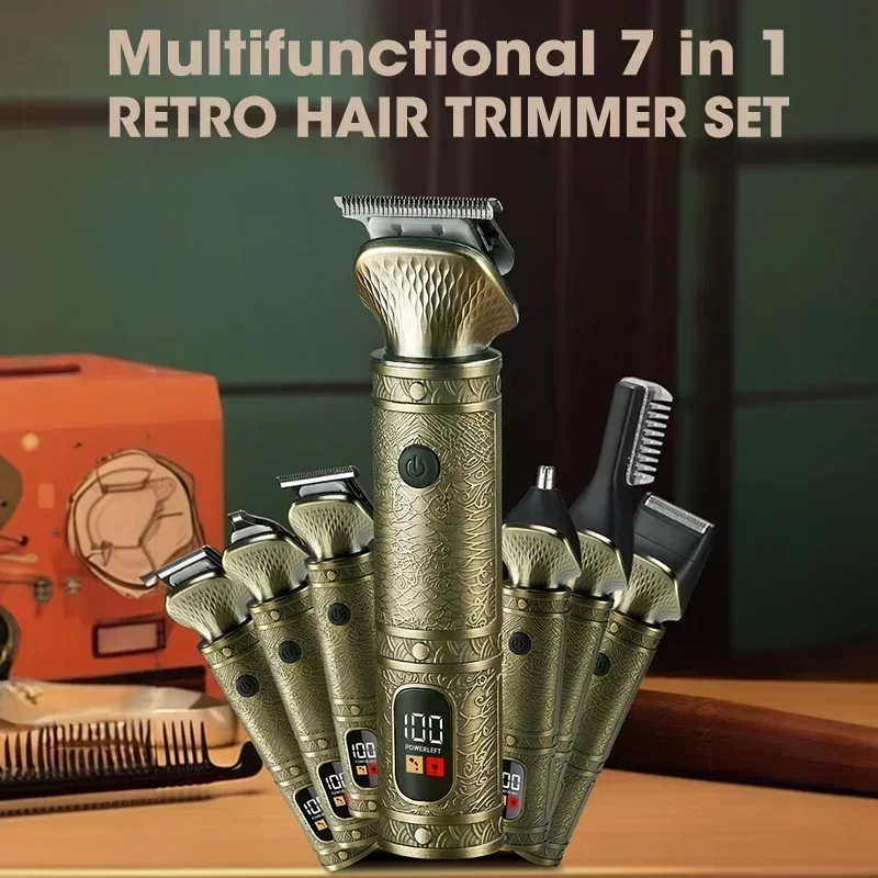 Men's Home Nose Wool Set Resuxi  LK-886 2023New Multifunctional Hair Clipper Electric Shavery Sword Scraped Hair Cutting Machine