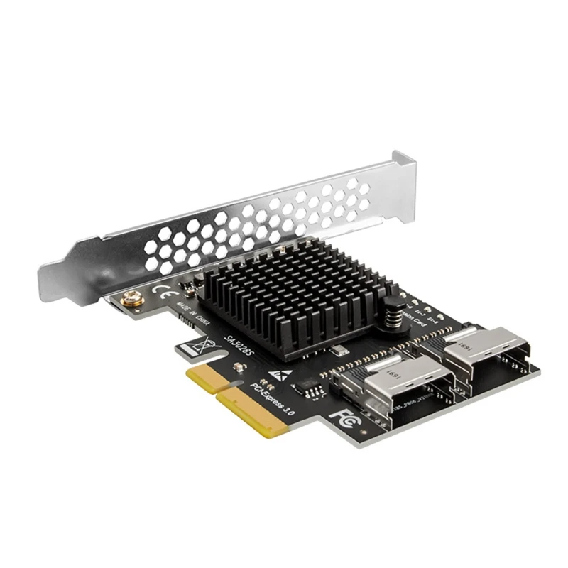 

8-портовый Sata 3,0 SFF8087 PCIe 3,0 X4 к мини-контроллеру SAS PCIe к SFF 8087 фотоадаптер расширения ASM1166 чип