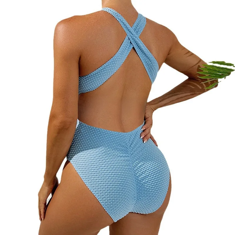 Pregnant Woman Suspender Swimsuit Female Summer2024New Solid Color Sexy Siamese Backless Beach Bikini Swimsuit