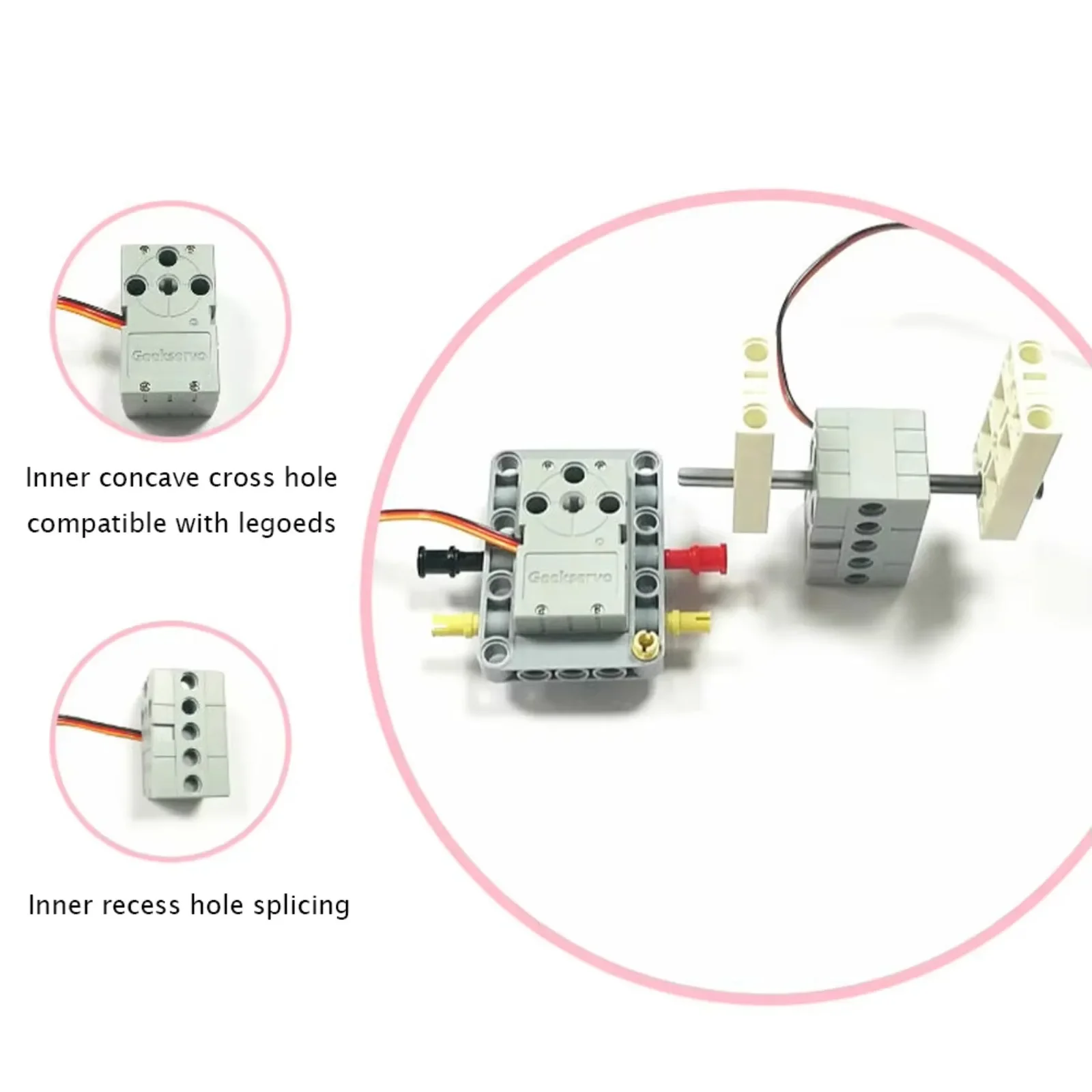 4PCS Geekservo 2kg Digital Servo Motor 360 Degree Rotation Dual Shaft for Building Blocks Programming Boards