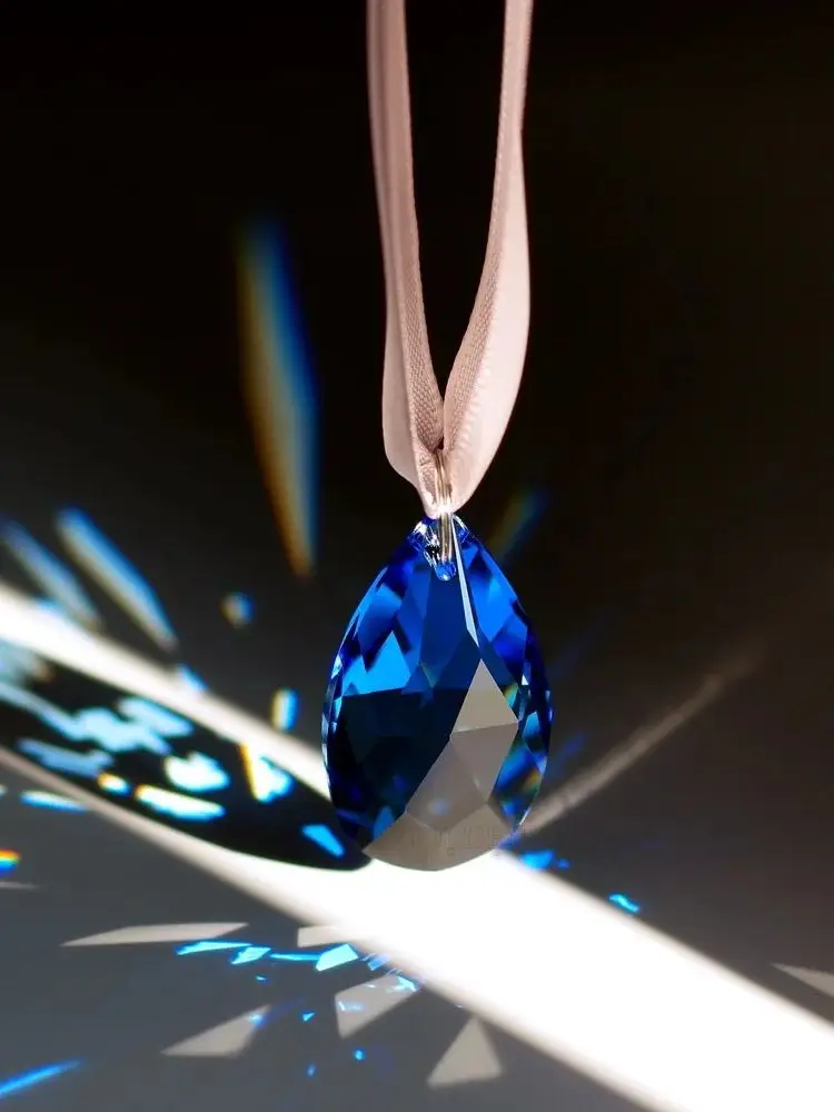 Camal 5pcs Crystal 38mm Waterdrop Colorful Faceted Pendant Prism Chandelier Party Wedding Curtain Christmas Hanging Ornament DIY