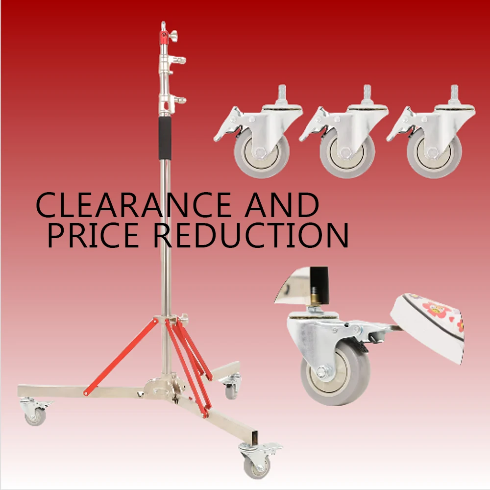 

Heavy Duty Stainless Steel Photography C-Stand Base With Wheels Adjustable 119-320cm Suitable For Mobile Shooting In Photography