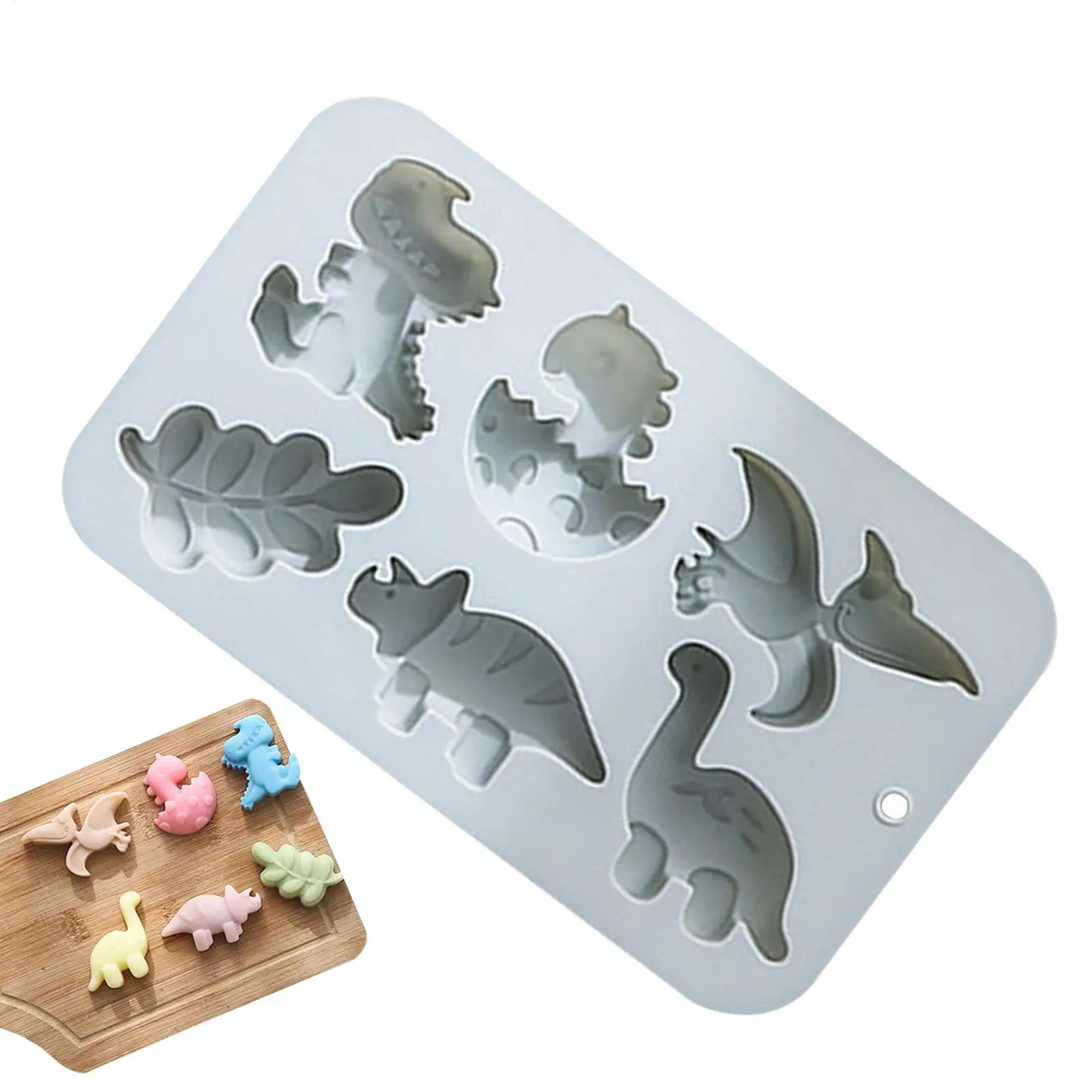 Dinosaur Silicone Candy Mold Cute Cartoon Dino Chocolate Candy Molds DIY Cute for DIY Dinosaur Cake Decor Chocolate Candy Cake
