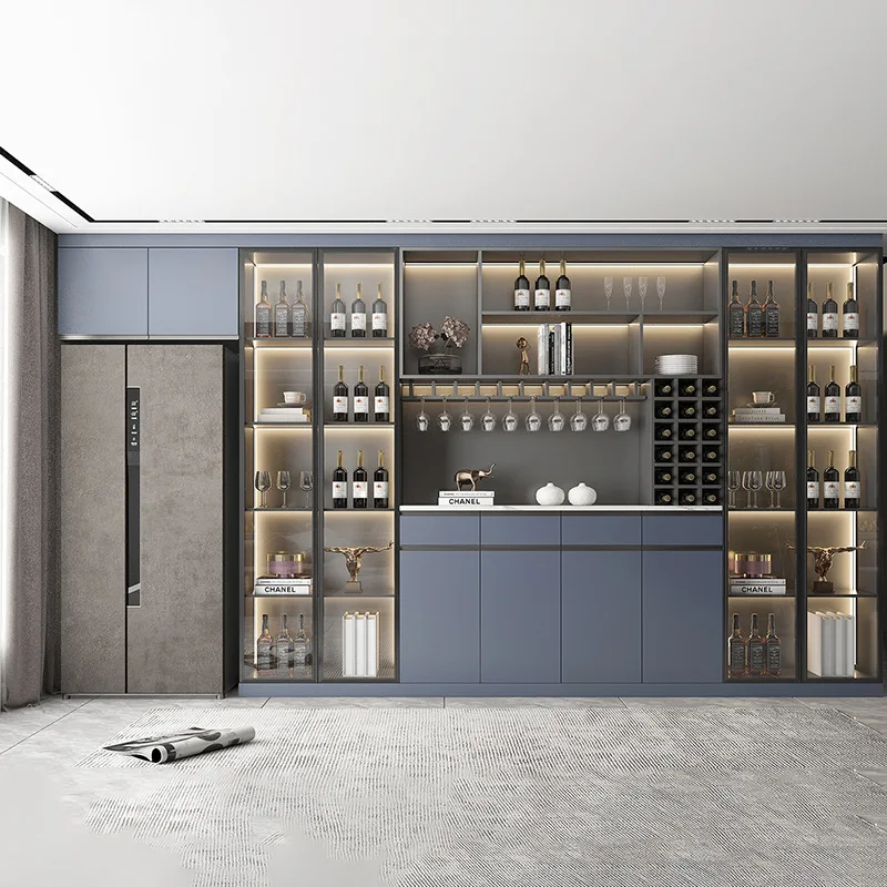 Display wine cabinet Home living room Floor-to-ceiling wine display rack Large capacity partition Dining side cabinet