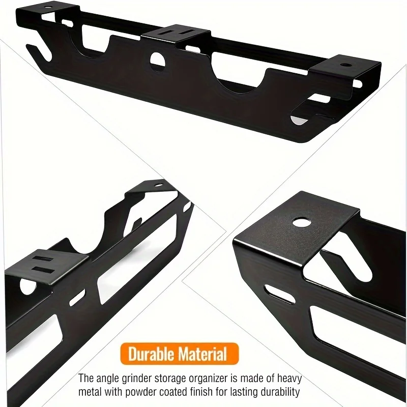 Angle Grinder Holder 2 Bay Angle Grinder Rack/Stand Storage Rack Cord Hanger Wall mount Bracket for Cutters Polishers Workspace view 4