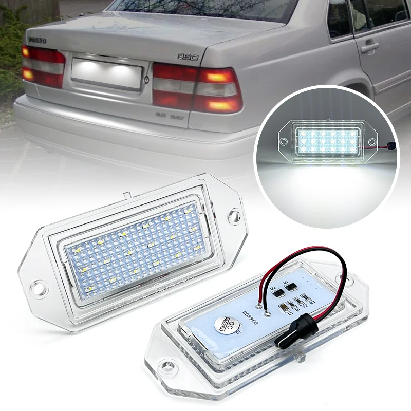 

2 шт. светодиодный светильник номерного знака для Volvo 850 940 960 S90, 4-дверный седан, лампа номерного знака, автомобильные аксессуары