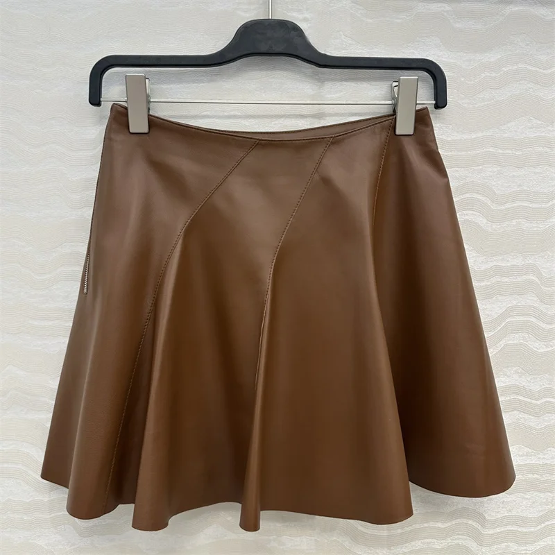 Jupe femme 2025 hiver nouvelle taille haute mince mini jupe véritable peau de mouton patchwork femmes demi-jupe y2k jupe courte décontractée