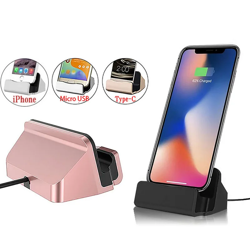 For Xiaomi Poco F3 Redmi Note 10 9 Pro Docking Station USB Phone Charger For iPhone Samsung IOS/Type-C/Micro USB Stand Charger