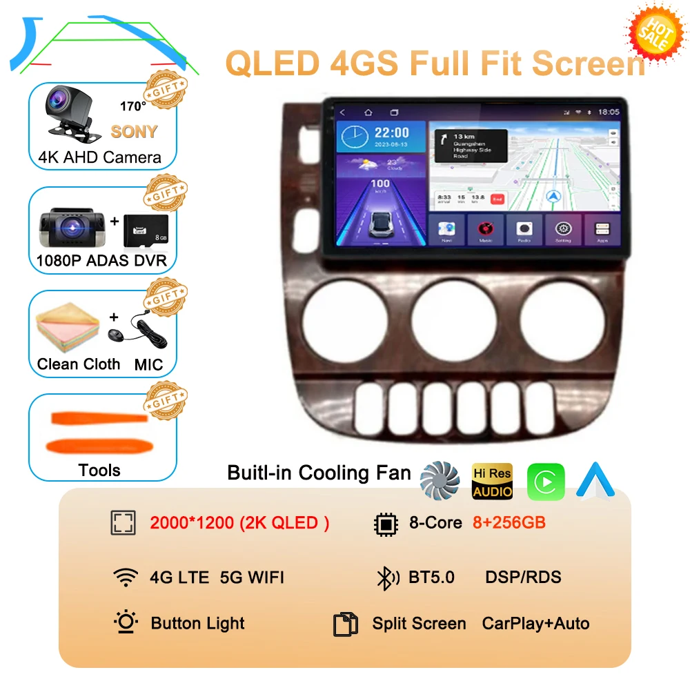 Android 15 Carplay Auto Voor Benz M-Klasse W163 ML 1997 1998 1999 2001 2002 2003 2004 2005 Autoradio multimedia Speler Stereo DSP