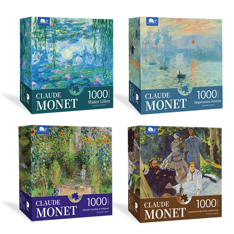 Puzzle 1000 Teile für Erwachsene Kinder Monet Landschaft Puzzle Spielzeug Familienspiel Berühmte Welt Ölgemälde Heimdekoration