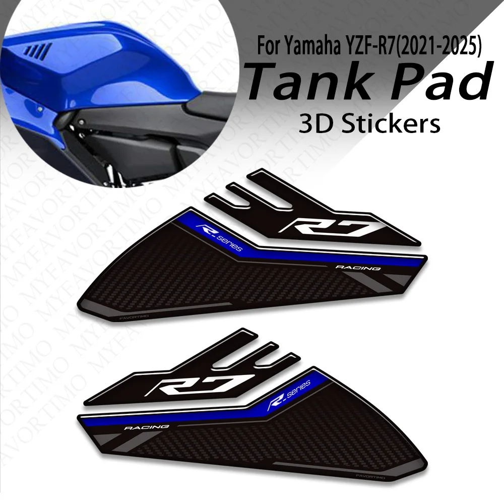 Motorcycle Accessories YZFR7 Tank Cap Decals For Yamaha YZF-R7 YZF R7 Fuel Tank Pad Grips Protection Knee Stickers 2021 - 2025