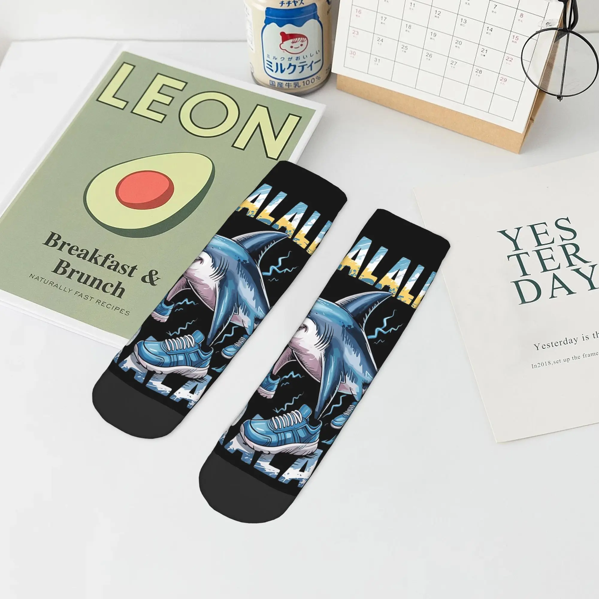 Tralalero Tralala الإيطالية الدماغ Rot الإيطالية Brainrot ميمي الكاحل الجوارب الراحة لينة الجوارب غير رسمية الصيف تسلق عدم الانزلاق جورب