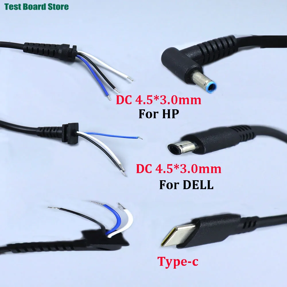 Laptop Power Charger Repair Welding Cable DC Power Supply Plug 4.5*3.0mm Full Copper Strip Magnetic Ring for HP Dell
