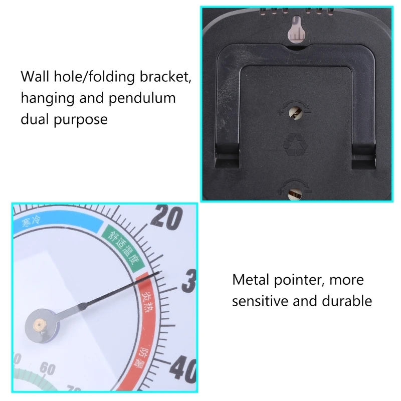 Termometro Igrometro per Interni Esterni Pratico misuratore umidità analogico per ufficio