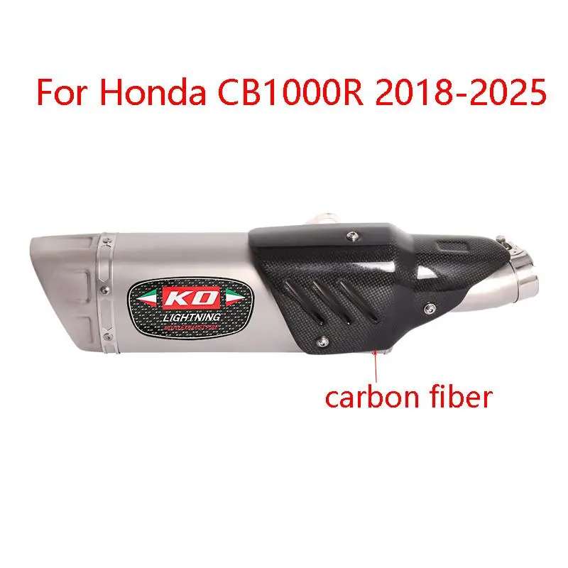 

Motorcycle Exhaust Muffler Tail Pipe Stainless Steel Carbon Fiber Escape Slip On Original For Honda CB1000R 2018-2025