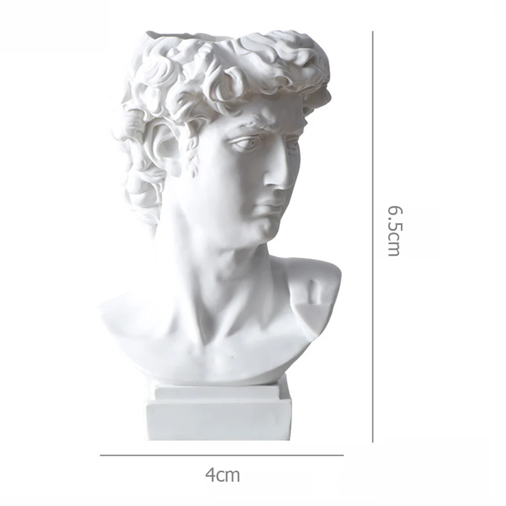 Creative Art Flower Pot Makeup Brush Storage Pen Holder David Statue Resin Medici Vase Desktop Organizer Home Decor Ornaments