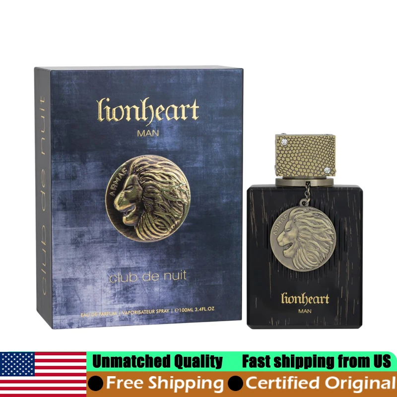 

Armaf Club de Nuit Lionheart Man EDP Spray 3.4 Ounce Persistence Oriental Fougere Pheromones Cologne Portable Arabian Perfumes