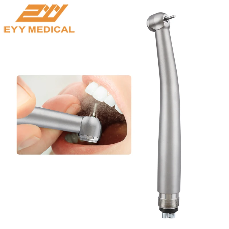 EYY Dental No LED High Speed Dental Handpiece Turbine Cartridge 2/4 Holes Push Button Clean Standard Head Teeth 3 Water Sprays