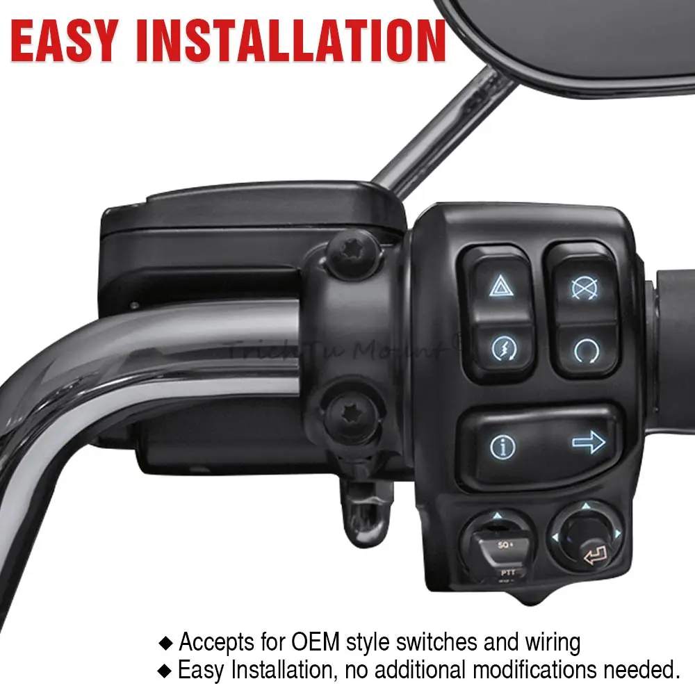1Pair Handlebar Control Switch Housings Cover For Harley Davidson 2014+ Touring #1500185 71500119 71500054 71500121 Motorcycle
