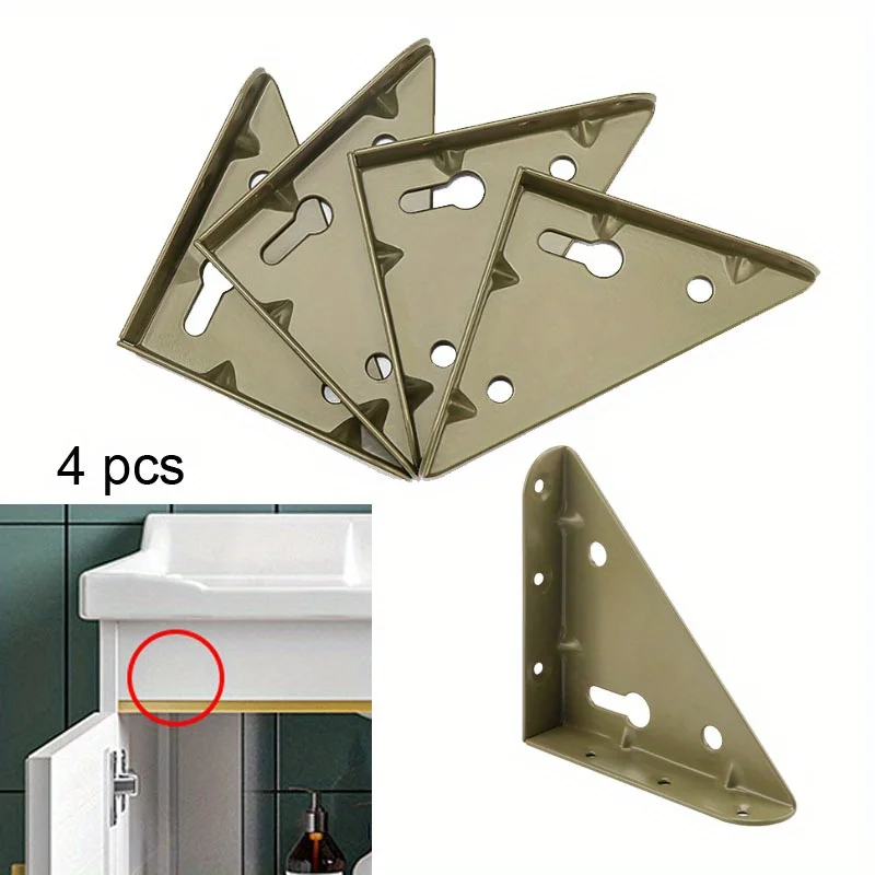 4pcs DIY Plates for Wood Fixing Connector Fixing Brackets Shape Brackets Flat Corner Brace Plates Metal Repair Stainless Steel