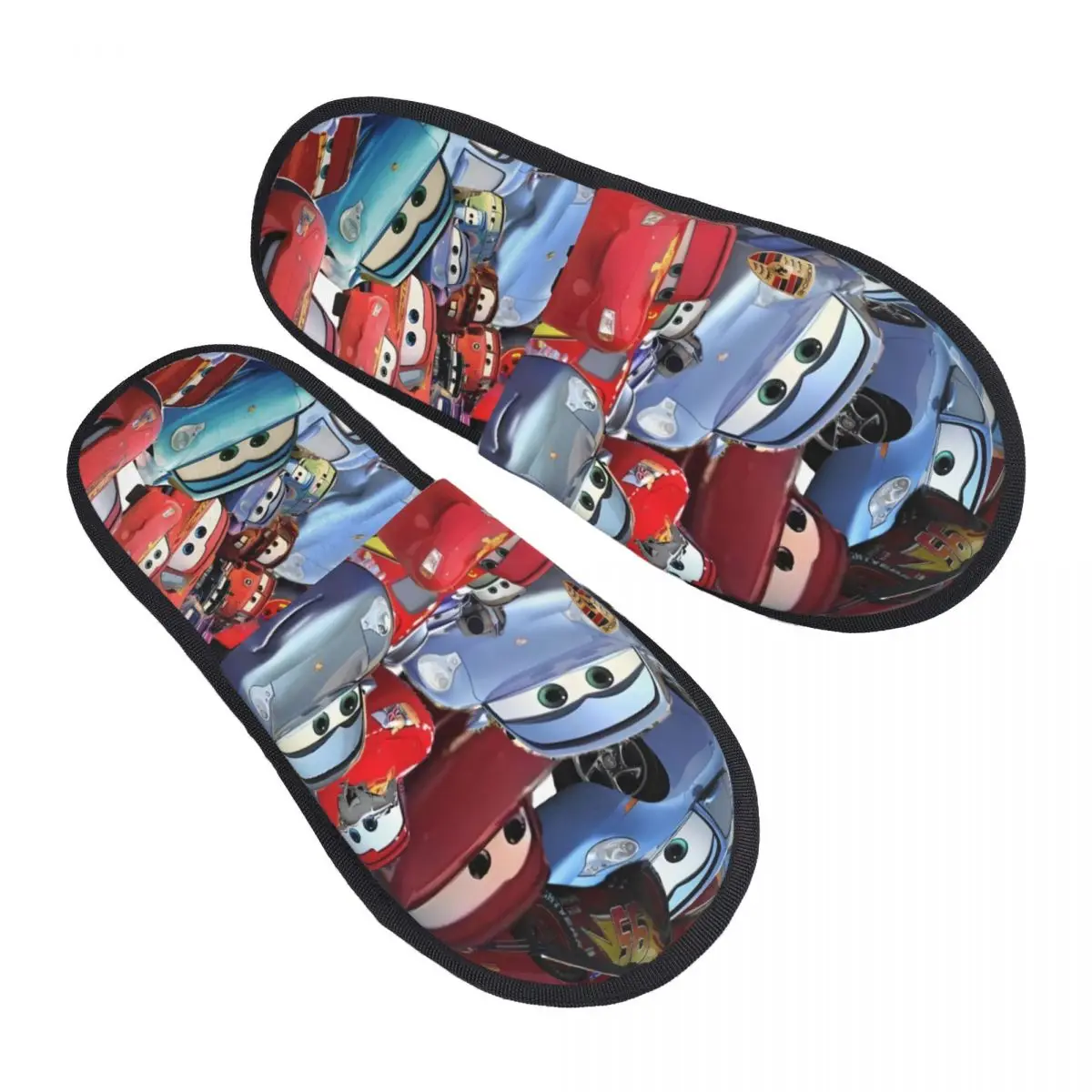 

Изготовленные на заказ тапочки из мягкой пены с эффектом памяти Lightning McQueen, женские художественные тапочки для автомобиля, домашняя обувь для отеля