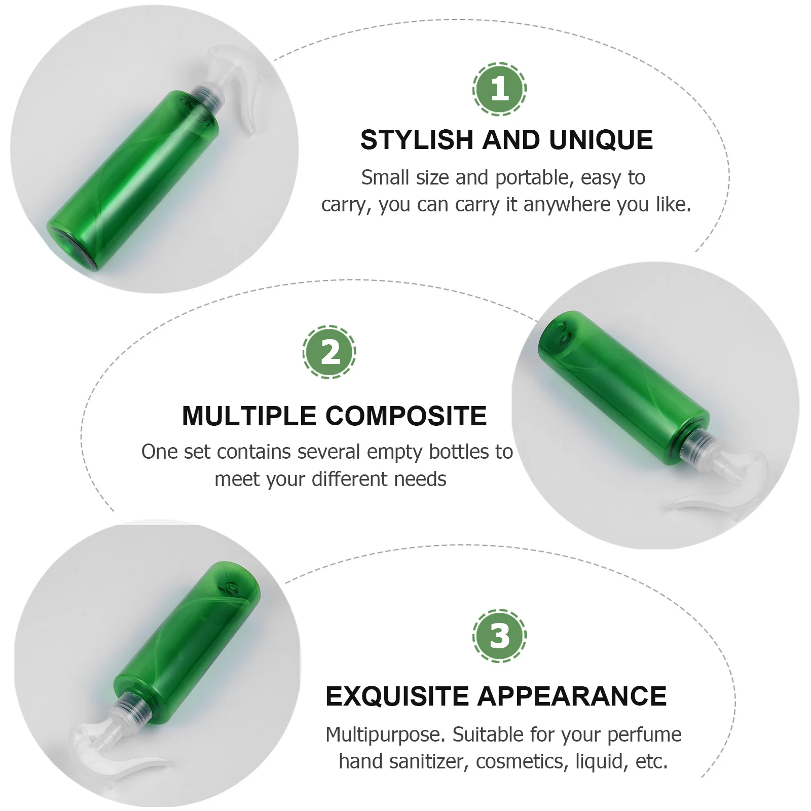 

5Pcs 250Ml Travel Spray Bottle Set Transparent Refillable Dispenser Bottles for Skincare Products on-The-Go