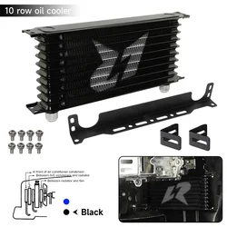 LINESRACING AN10 10Row Aluminum Oil cooler W/ 262mm Mounting Bracket Kit Trust Type Black/Blue